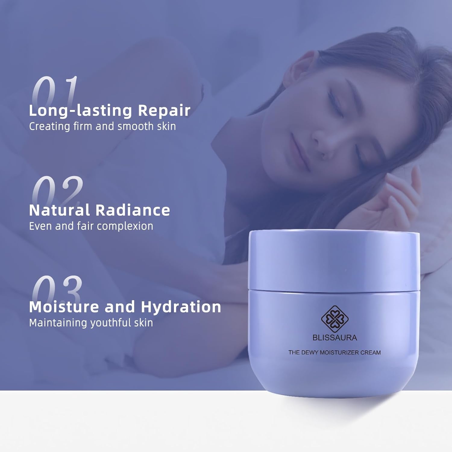 The Dewy Moisturizer Cream Anti-Aging Face Moisturizer Dewy Skin Cream for Women with Purple Rice & Hyaluronic Acid for Radiant, Hydrated Skin