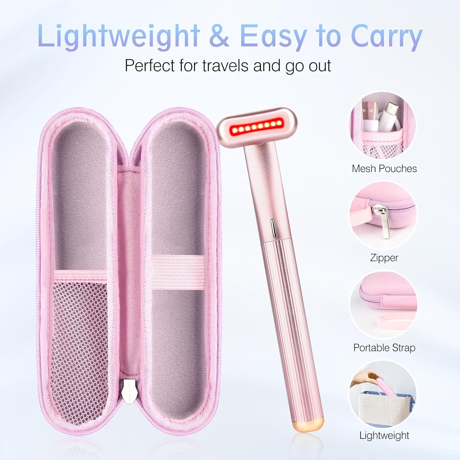 Red Light Therapy for Face, 4 in 1 Facial Wand, Light Therapy Wand