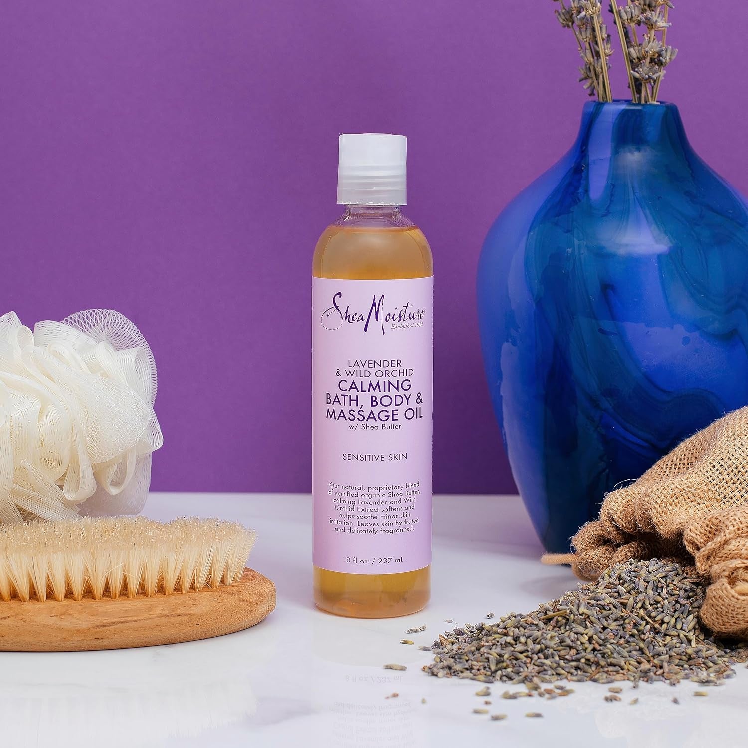 Bath, Body and Massage Oil Lavender Wild Orchid Calming Moisturizer for Sensitive Skin