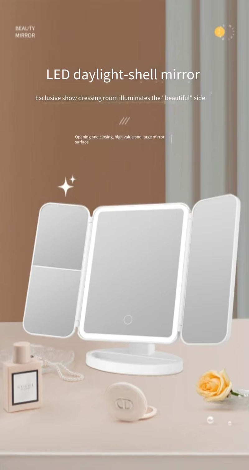 Trifold Makeup LED Lights Mirror 
