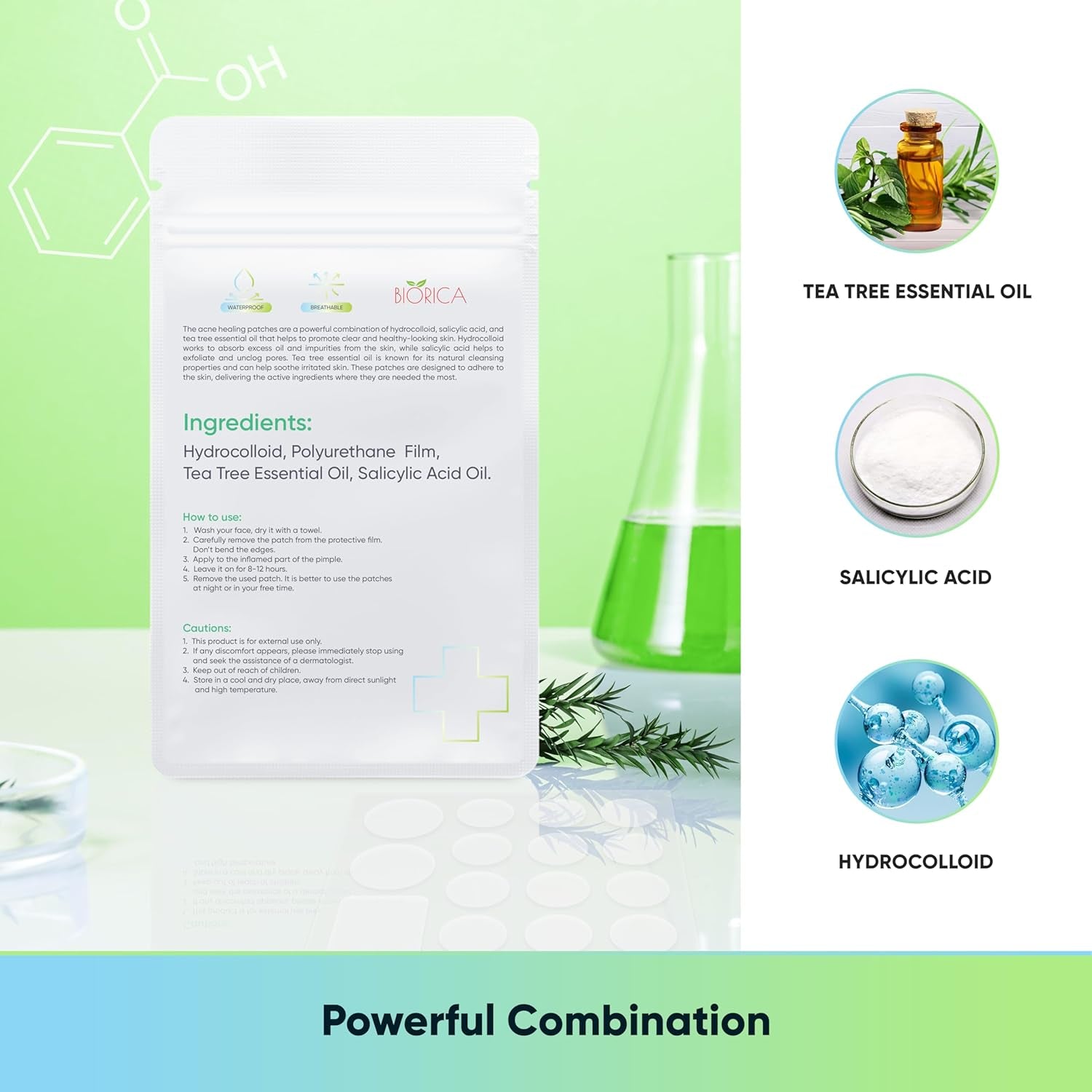 Pimple Patches for Face with Tea Tree Oil. Hydrocolloid Acne Pimple Patches. Blemish Patches, Acne Dots, Pimple Stickers, Acne Patch