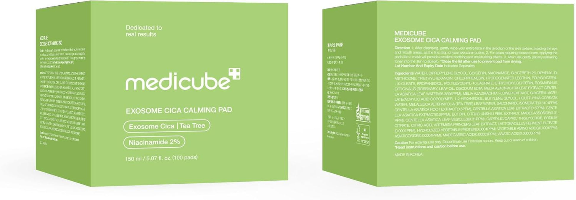 Exosome CICA Tea Tree Calming Toner Pads for Sensitive Skin with Centella Asiatica Help Reduce Redness & Breakouts. Low-Irritating & Hydrating Daily Care, Korean Skincare