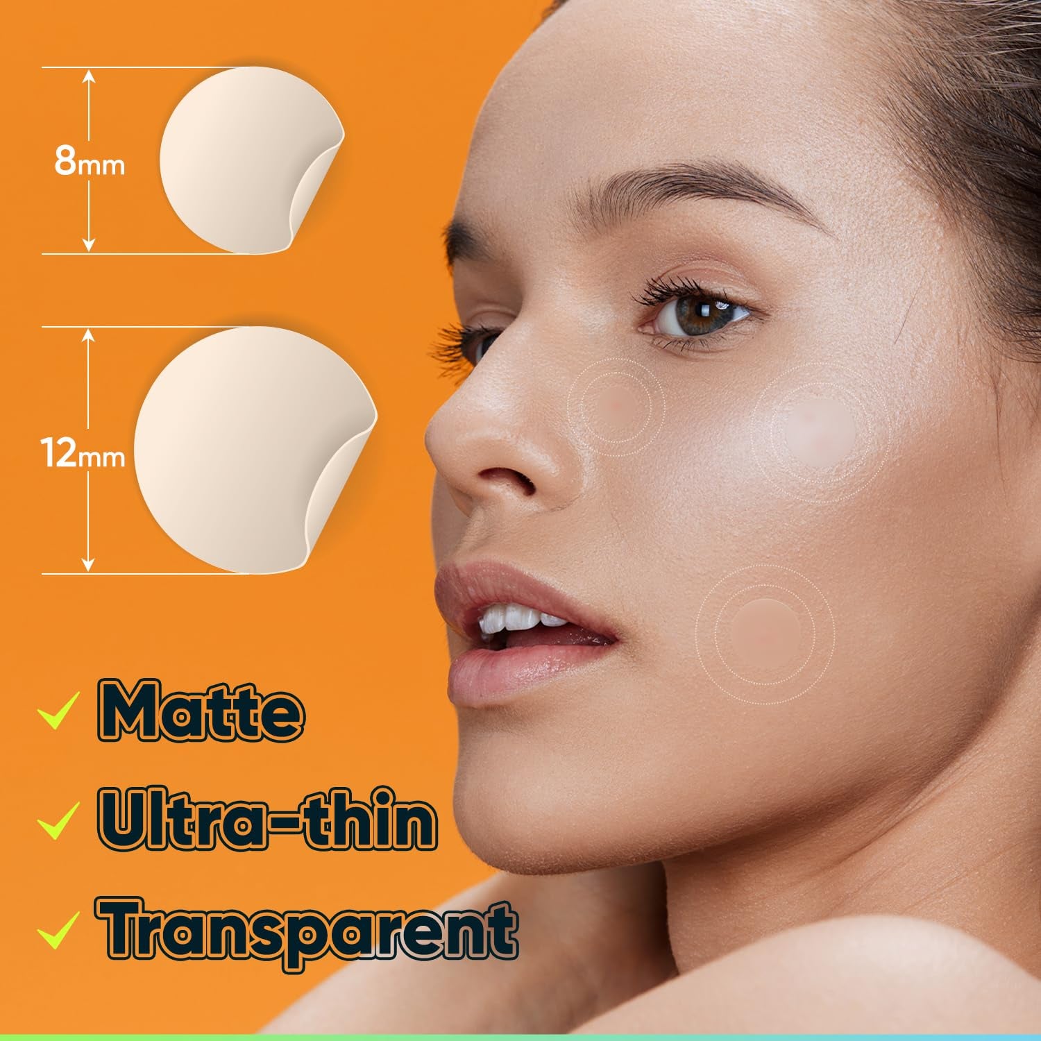 Pimple Patches for Face with Tea Tree Oil. Hydrocolloid Acne Pimple Patches. Blemish Patches, Acne Dots, Pimple Stickers, Acne Patch