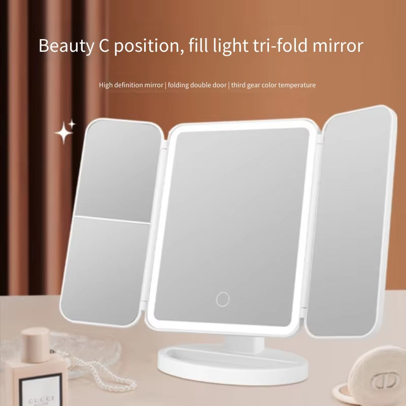 Trifold Makeup LED Lights Mirror 