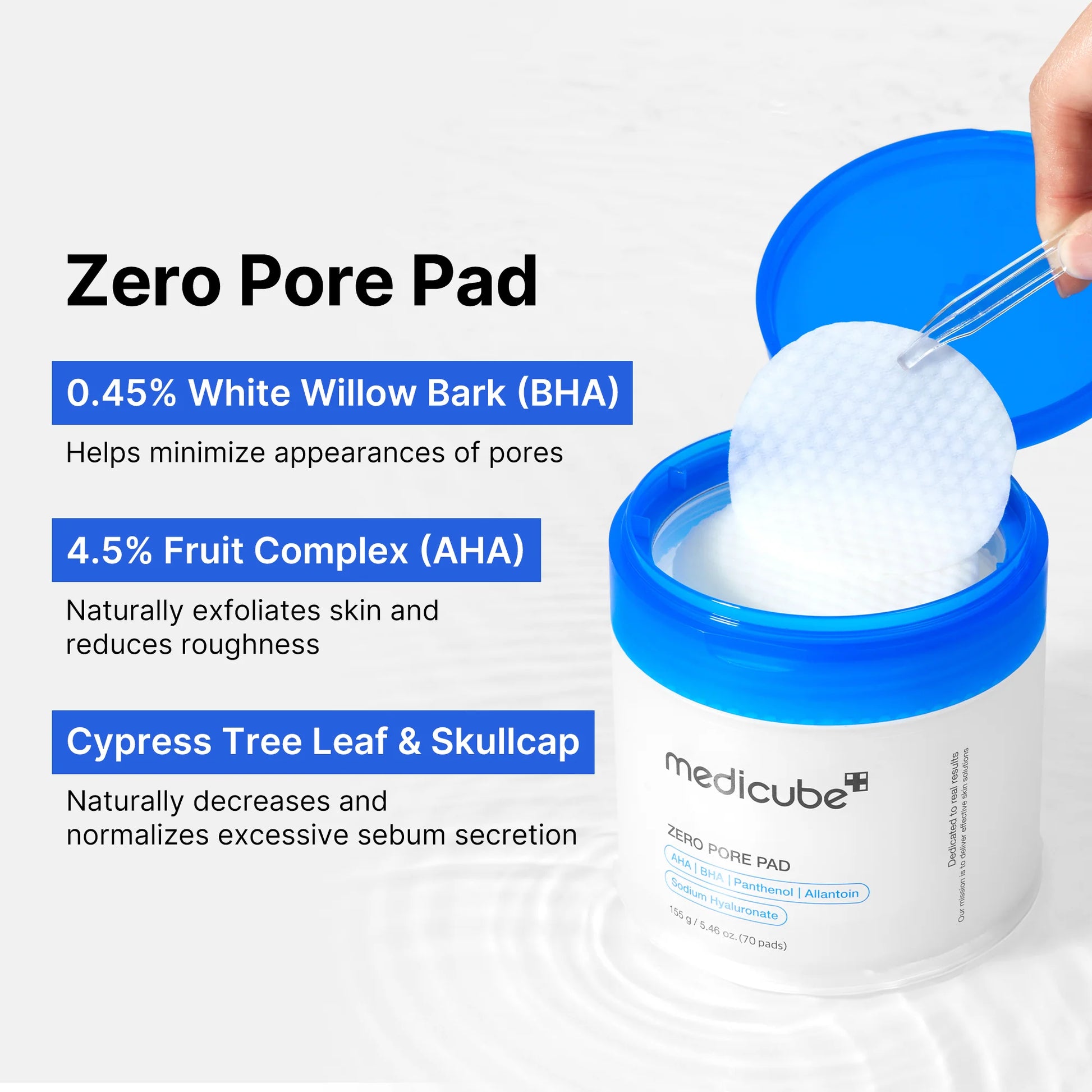 Medicube Zero Pore Pads 2.0, Dual-Textured Facial Toner Pads for Exfoliation and Pore Care