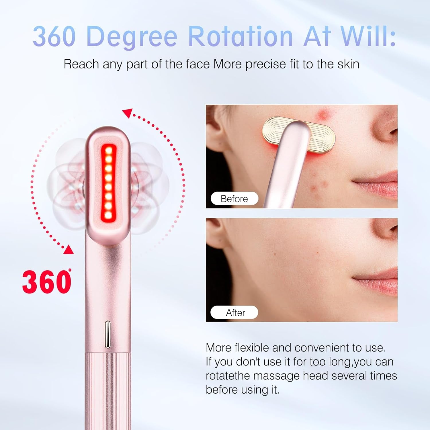Red Light Therapy for Face, 4 in 1 Facial Wand, Light Therapy Wand