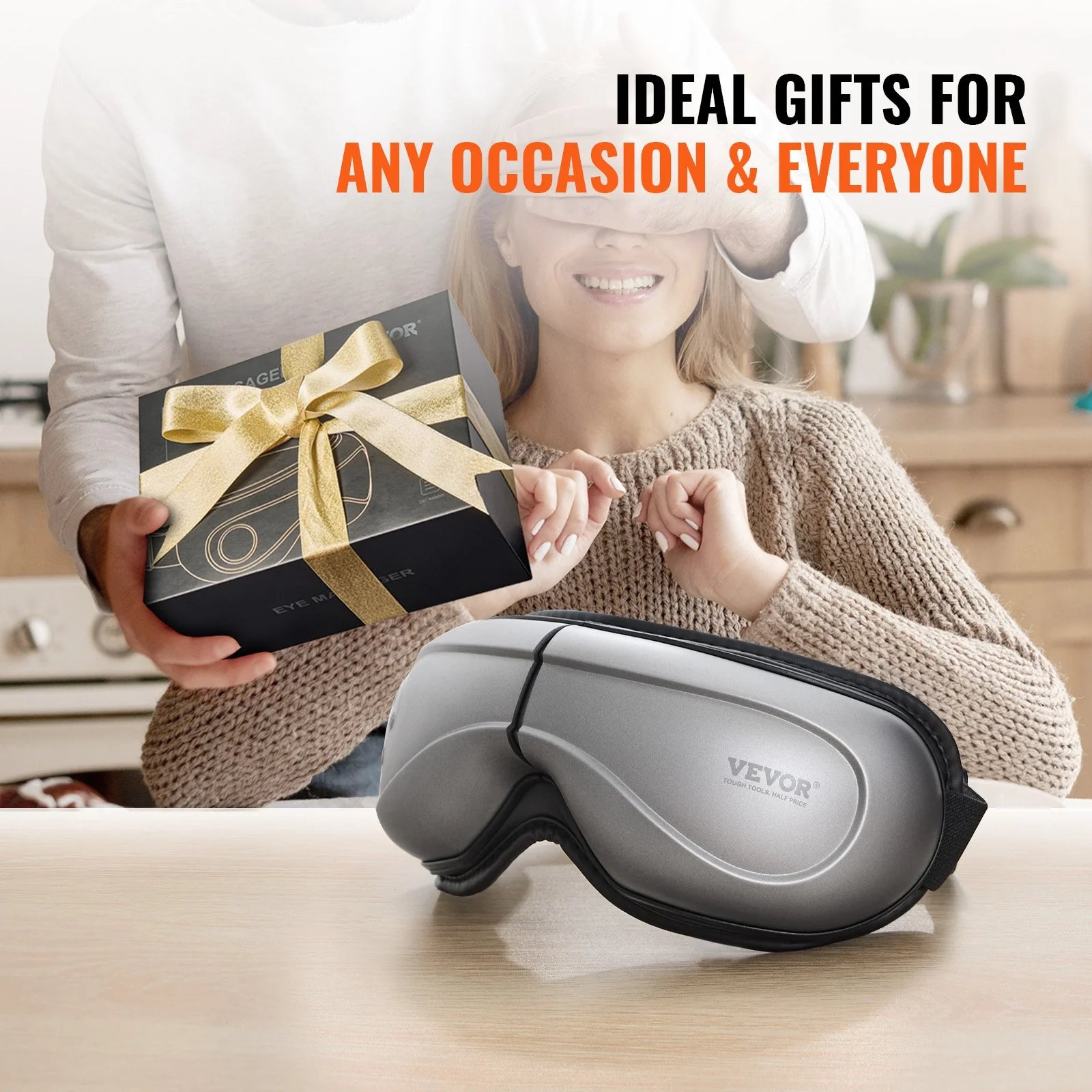 VEVOR Heated Eye Massager Eye Care Device 5 Modes Bluetooth Music 