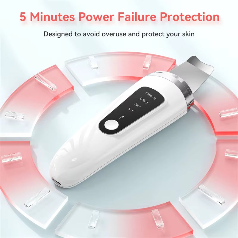 Ultrasonic Skin Scrubber Facial Skin Exfoliator Scraper and Pore Cleaner Facial Deep Cleansing