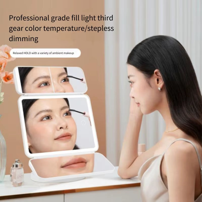 Trifold Makeup LED Lights Mirror 