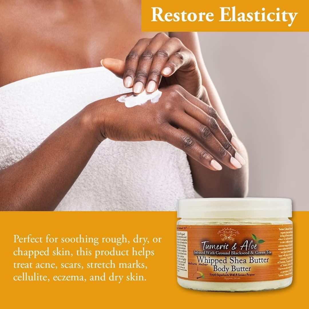 Turmeric & Aloe Whipped Shea Body Butter Shea Butter for Face and Body