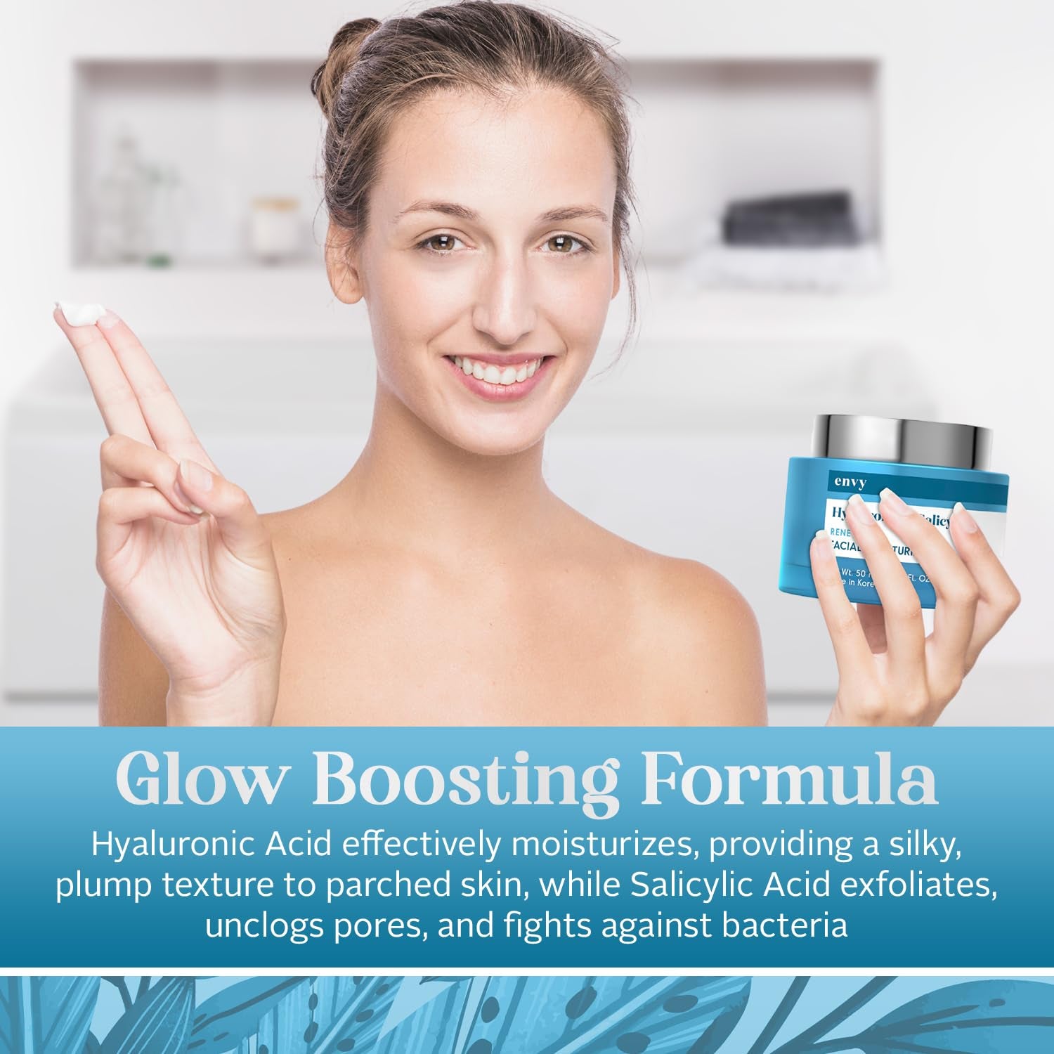 Hyaluronic & Salicylic Acid Face Moisturizer - Dermatologist Tested