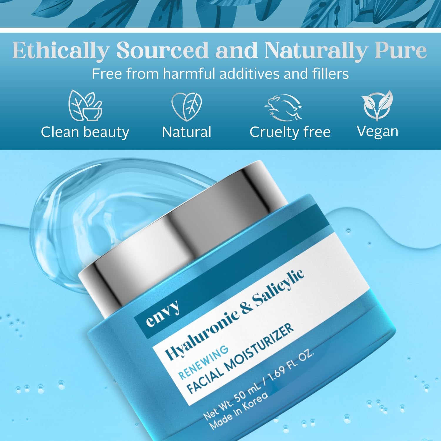 Hyaluronic & Salicylic Acid Face Moisturizer - Dermatologist Tested