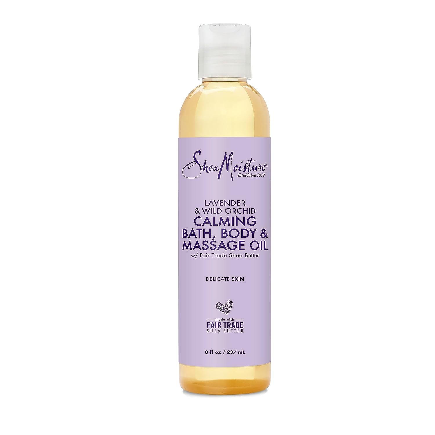 Bath, Body and Massage Oil Lavender Wild Orchid Calming Moisturizer for Sensitive Skin
