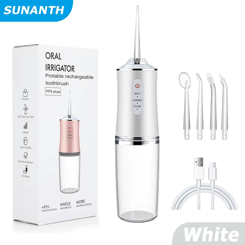 Water Dental Flosser for Teeth 3 Modes Dental Oral Irrigator Portable Rechargeable Waterproof Water Teeth Cleaner
