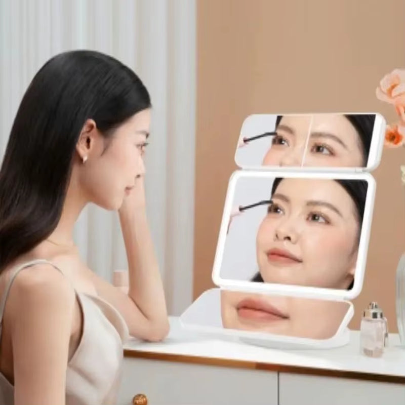 Trifold Makeup LED Lights Mirror 