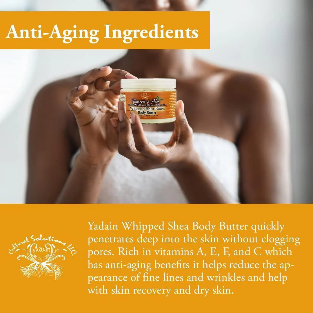 Turmeric & Aloe Whipped Shea Body Butter Shea Butter for Face and Body