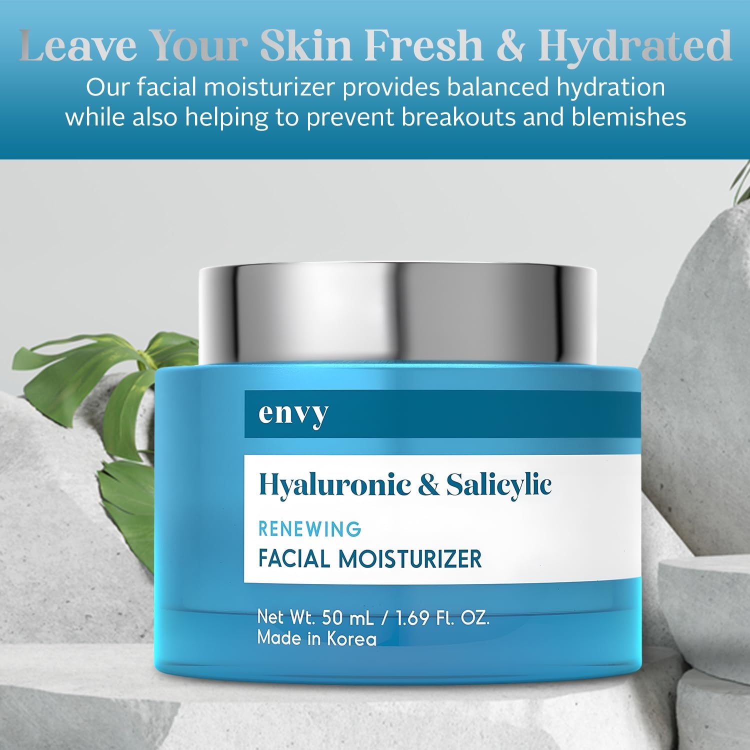 Hyaluronic & Salicylic Acid Face Moisturizer - Dermatologist Tested