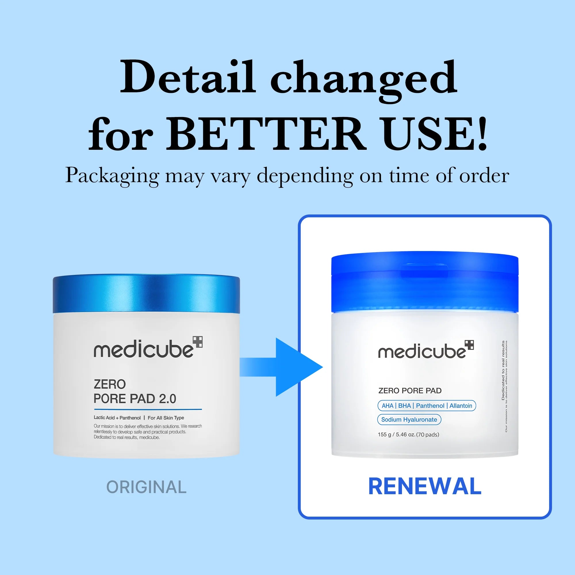 Medicube Zero Pore Pads 2.0, Dual-Textured Facial Toner Pads for Exfoliation and Pore Care