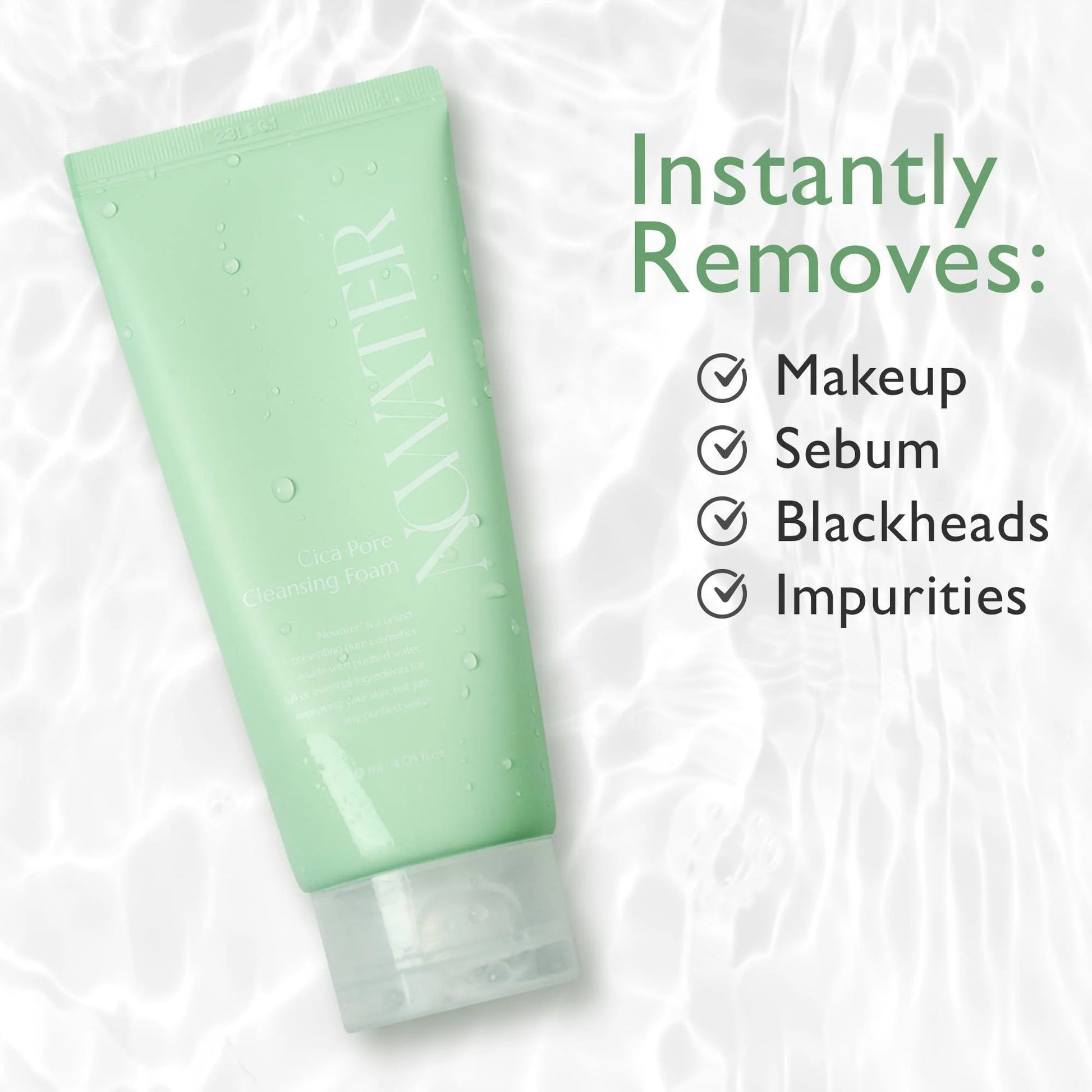 NOWATER Cica Pore Cleansing Foam Sebum Control Hyaluronic Acid Aloe