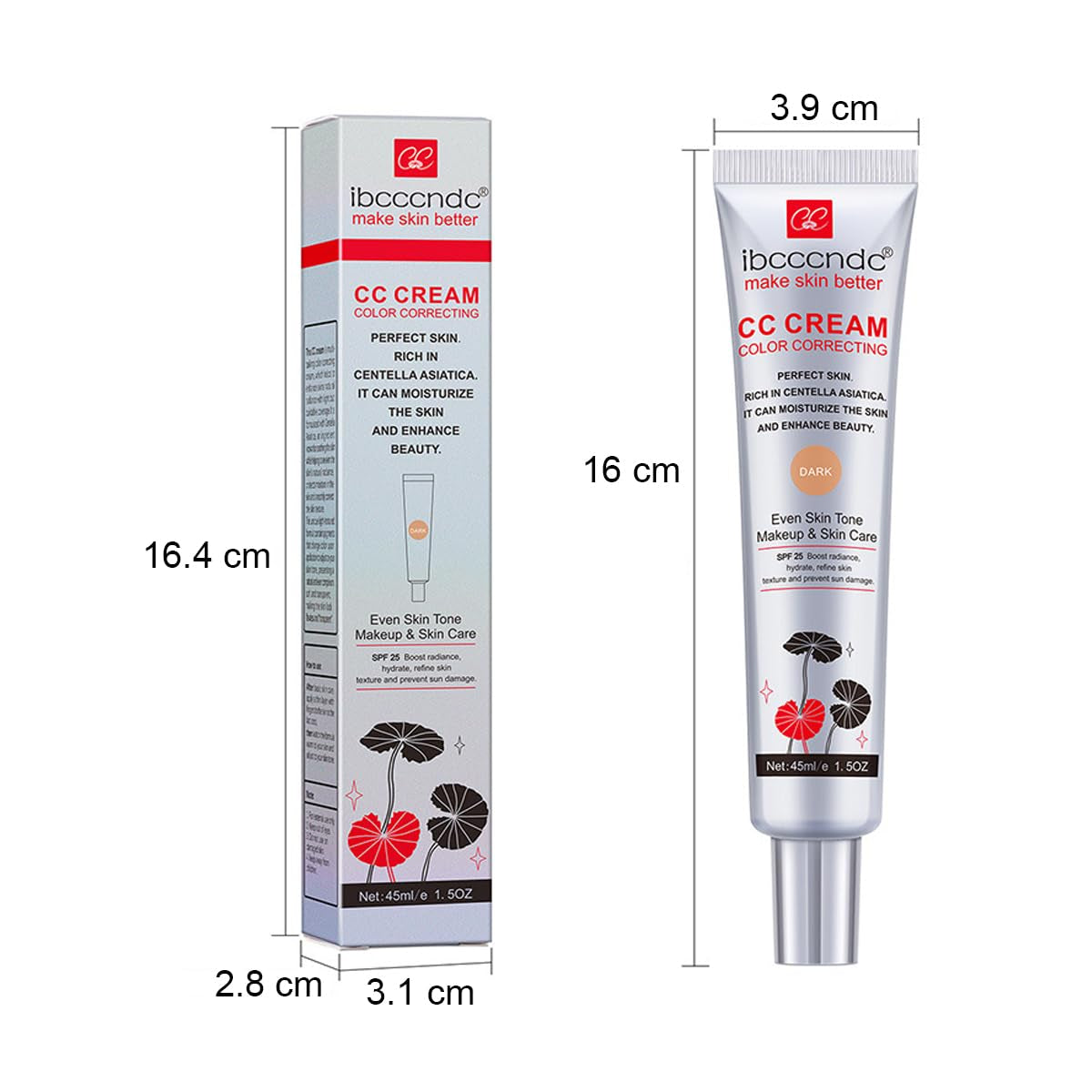Color Correcting CC Cream with SPF 25,Full-Coverage Foundation,Hydrating Serum,Refine Skin Texture, Avoid Sun Damage 