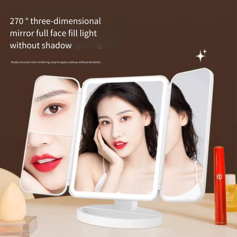 Trifold Makeup LED Lights Mirror 