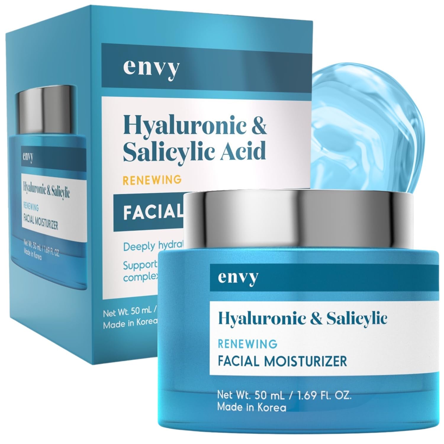 Hyaluronic & Salicylic Acid Face Moisturizer - Dermatologist Tested