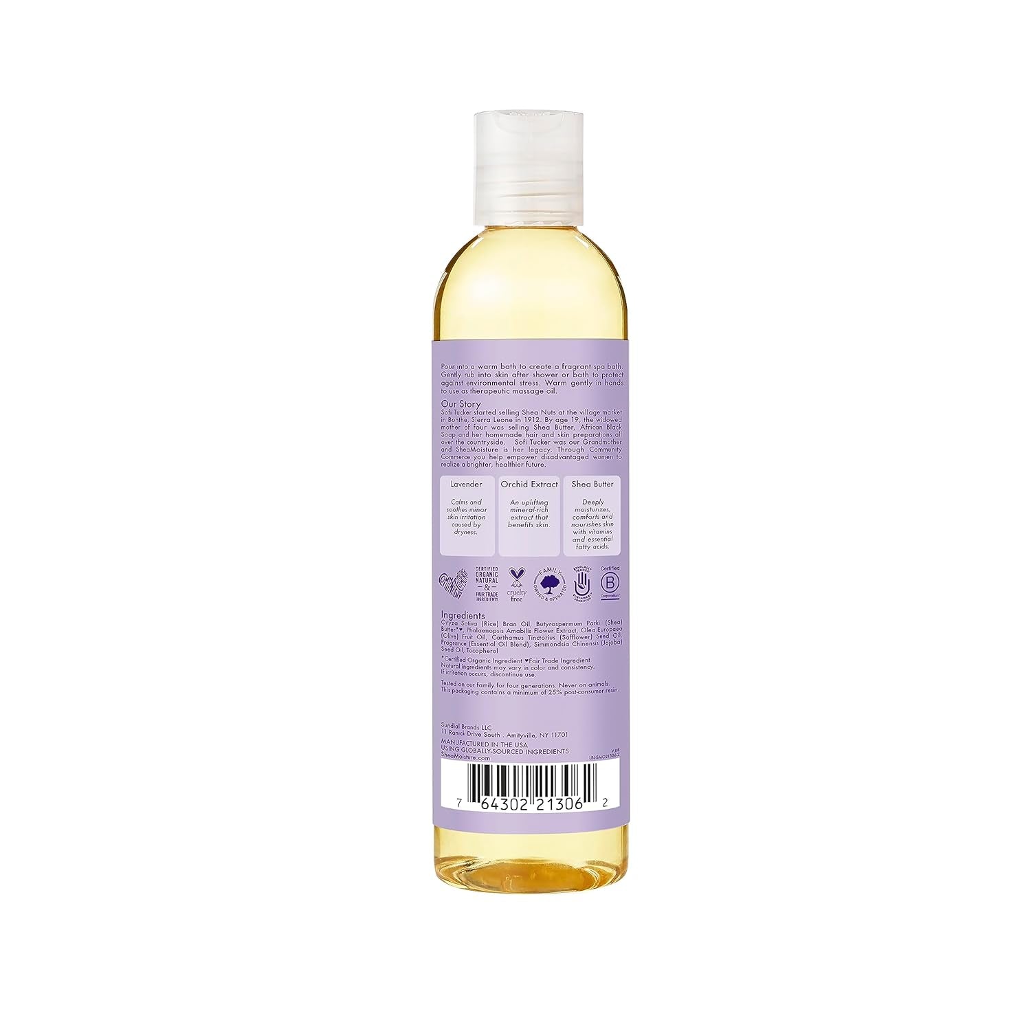 Bath, Body and Massage Oil Lavender Wild Orchid Calming Moisturizer for Sensitive Skin