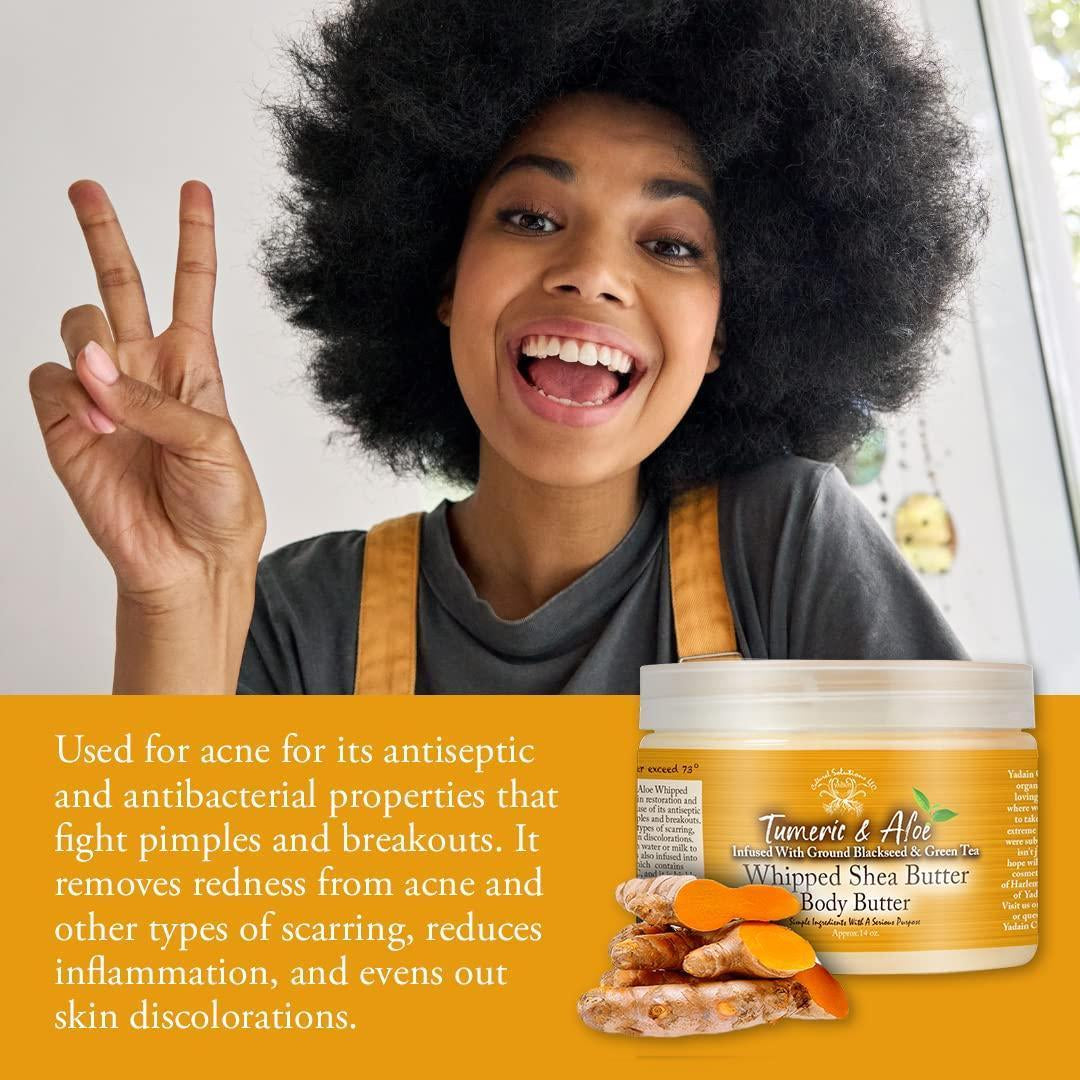 Turmeric & Aloe Whipped Shea Body Butter Shea Butter for Face and Body