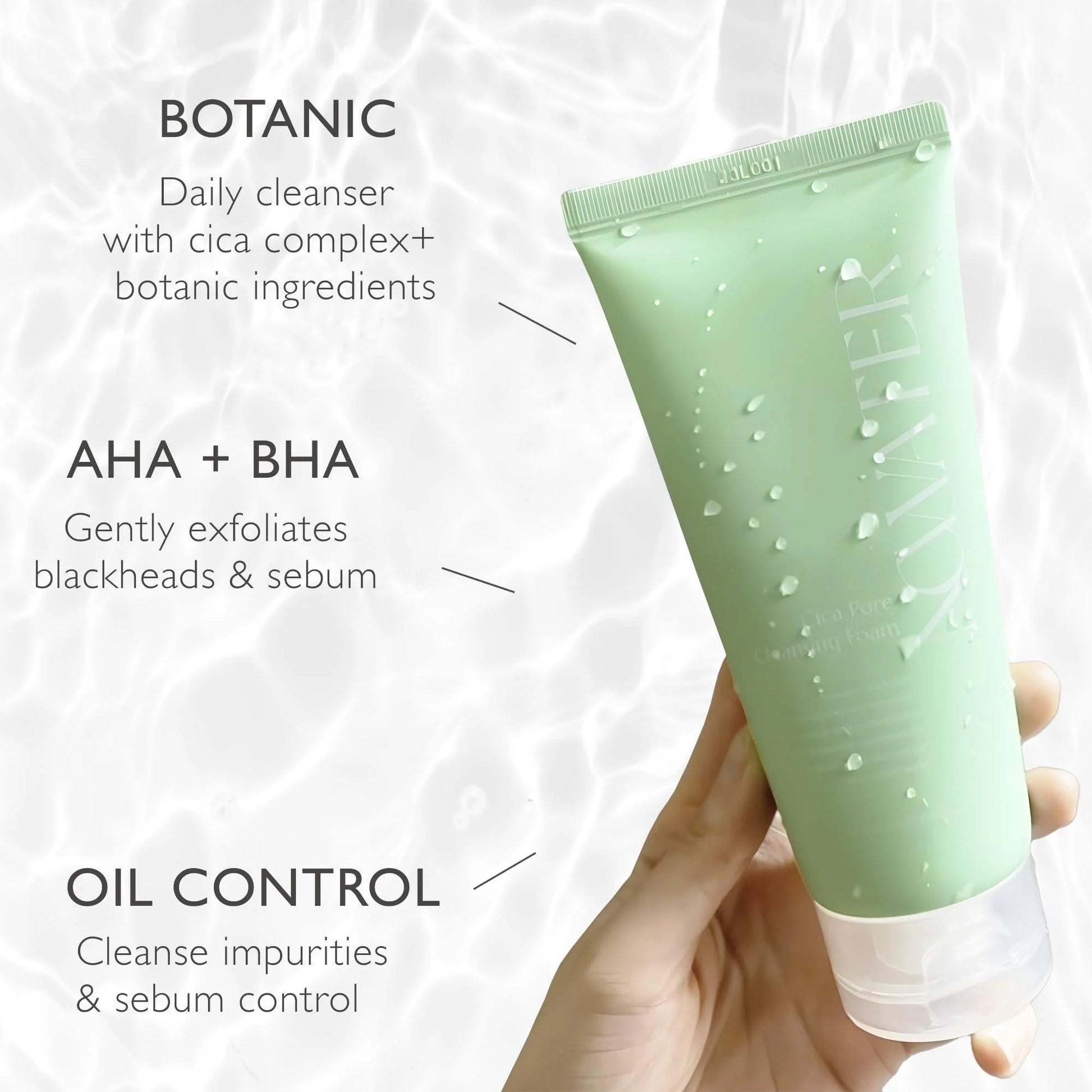 NOWATER Cica Pore Cleansing Foam Sebum Control Hyaluronic Acid Aloe